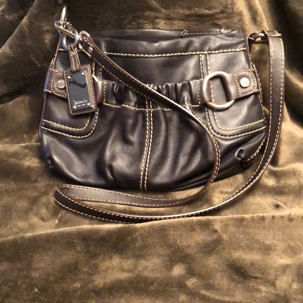 Tignanello Black & Brown Crossbody Bag